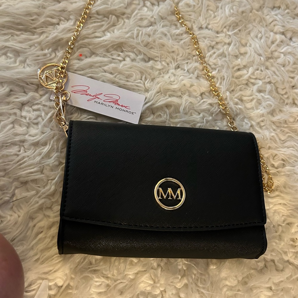 50%off w❤️ New Marilyn Monroe Black Purse Handbag Crossbody Clutch Chain Bag